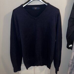 Men's J Crew Navy Blue Cotton / Cashmere Blend Sweater - Size Large